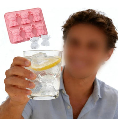 3D Cow Ice Cube Tray for Creative Beverage Serving