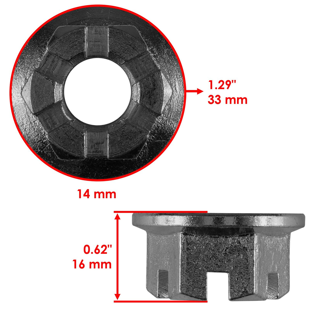 2x Front Axle Castle Nut Kit with Pin for Honda TRX400EX (1998–2008)