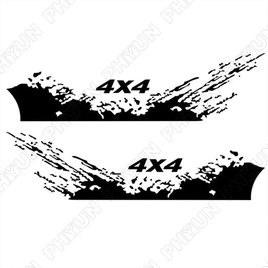 Pair Black Vinyl Splash Graphics Decals for 4X4 Truck