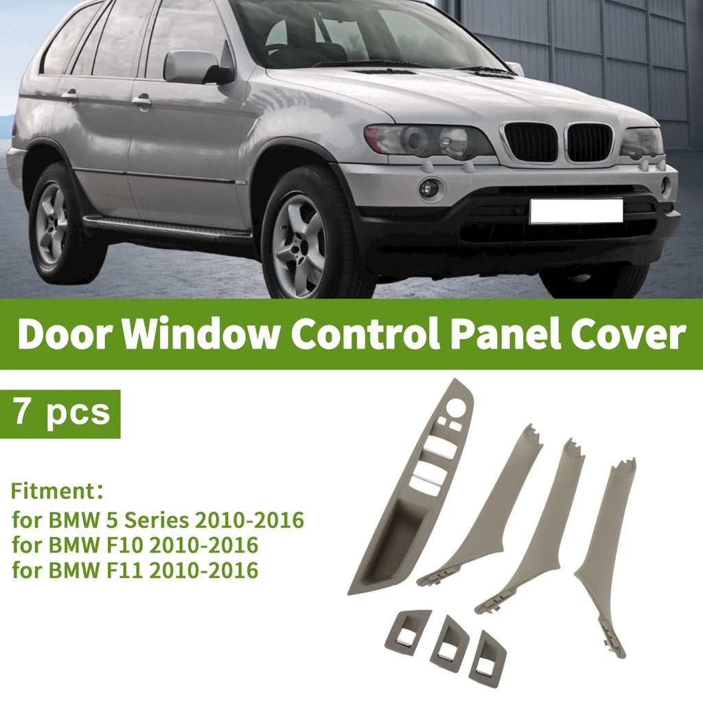 7 Pcs Front Left Window Switch Bezel Cover for BMW 5 Series (2010–2016)