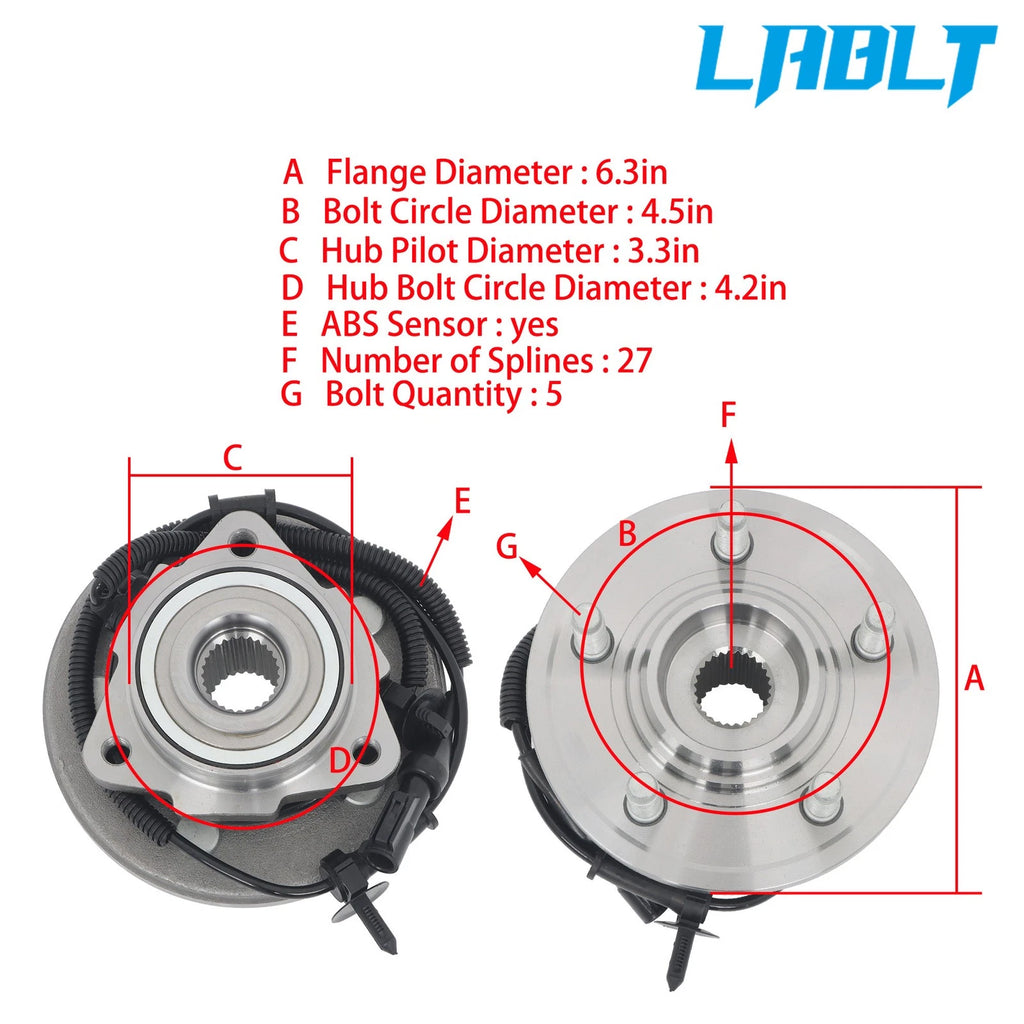 Front Wheel Hub Bearing Assembly for Lincoln Aviator (2003–2005)