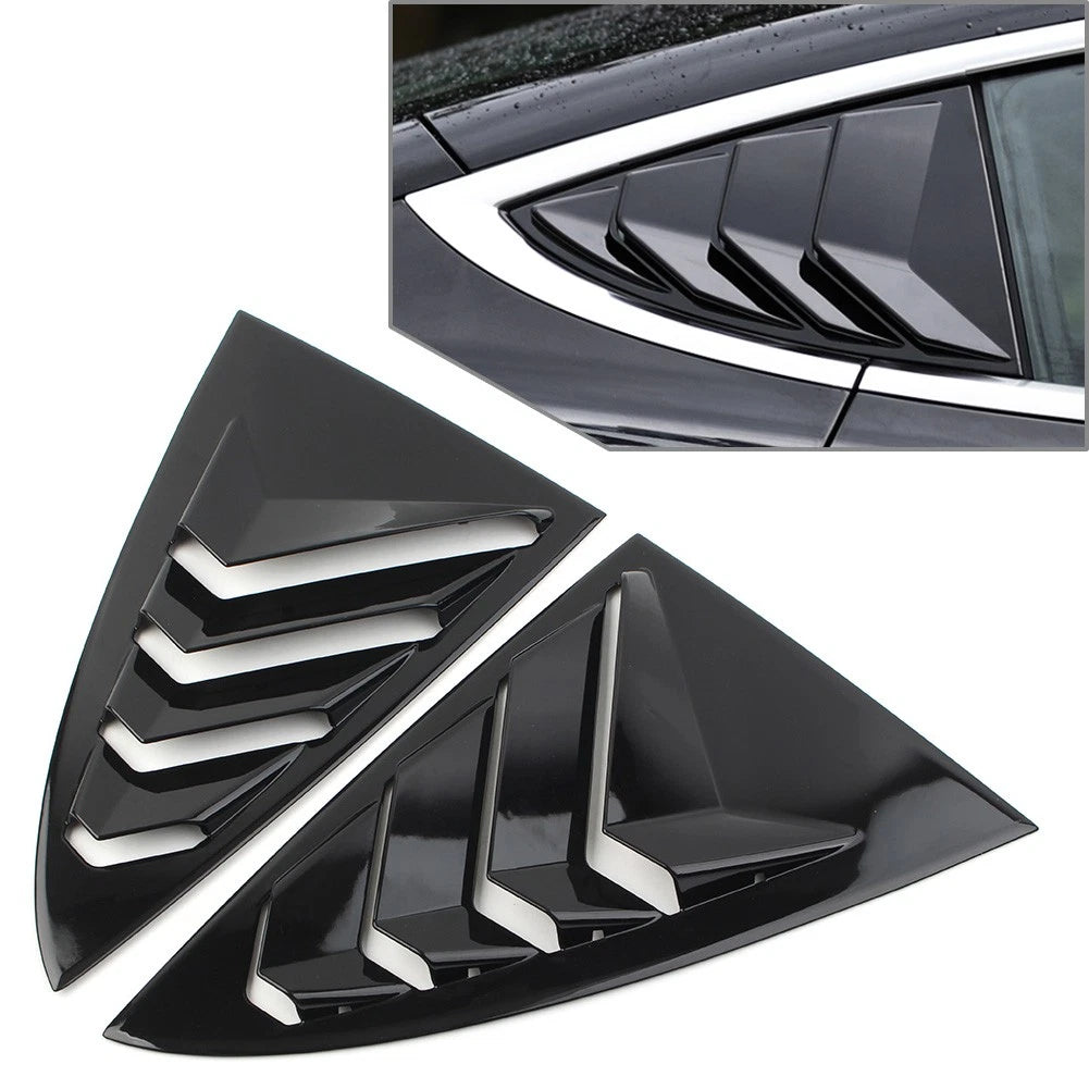 Glossy Black Side Vent Window Scoop Louver Trim for Tesla Model 3 (2017–2022)