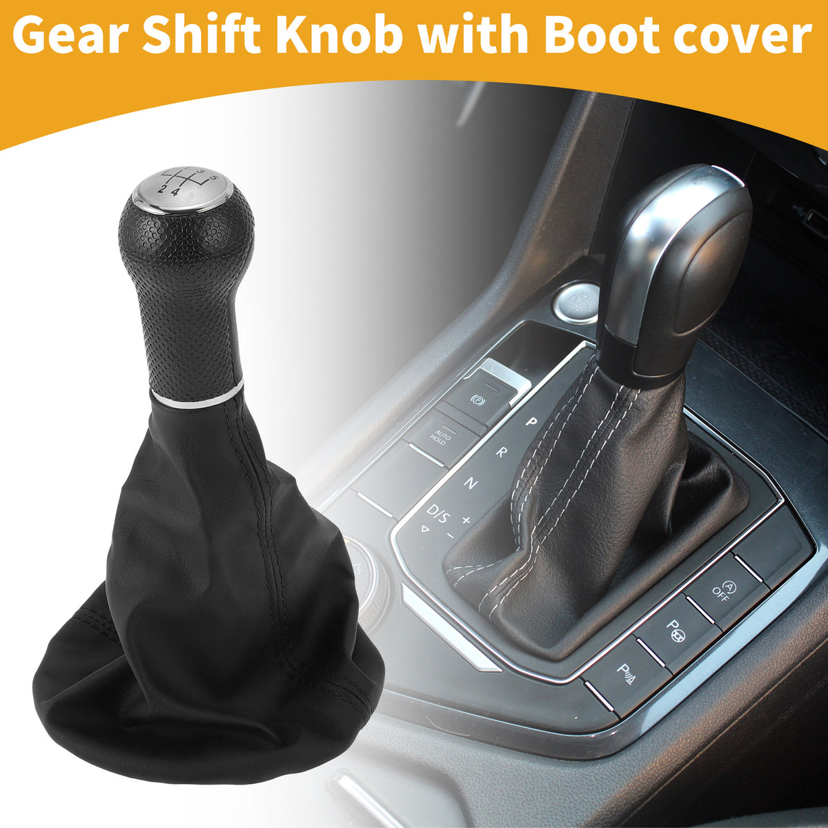 5 Speed Gear Shifter Knob with Cover Replacement for Volkswagen Polo (1996–2001)