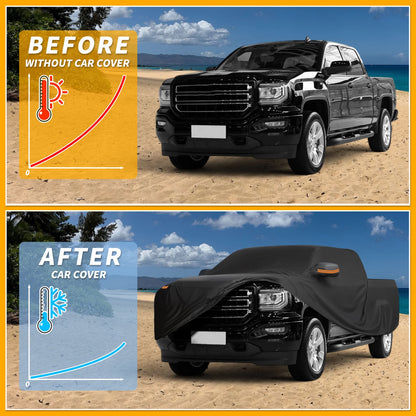 Waterproof Car Cover for GMC Sierra (190T-PU, Black)