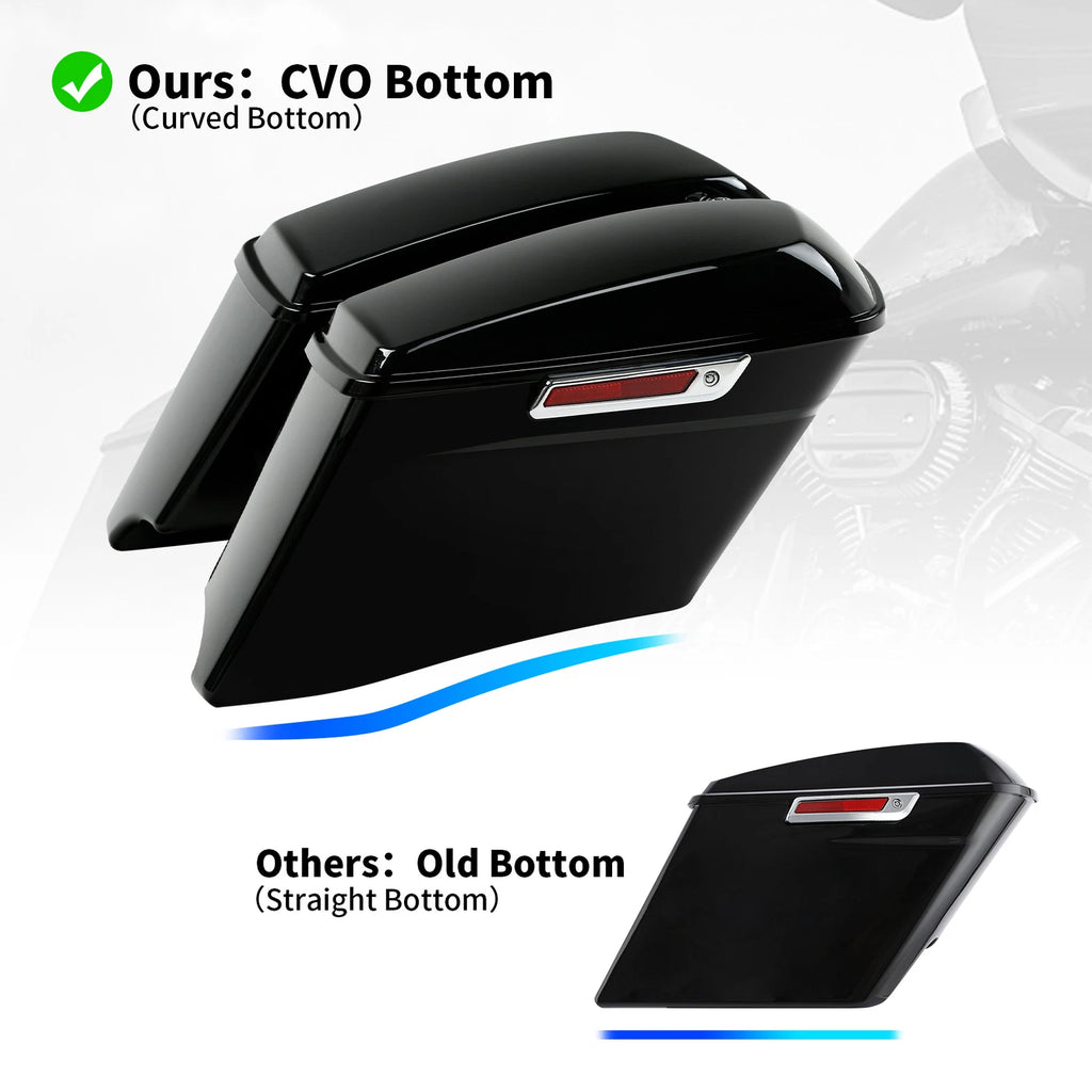 4" Stretched Hard Saddlebags for Harley Touring (1993–2013)