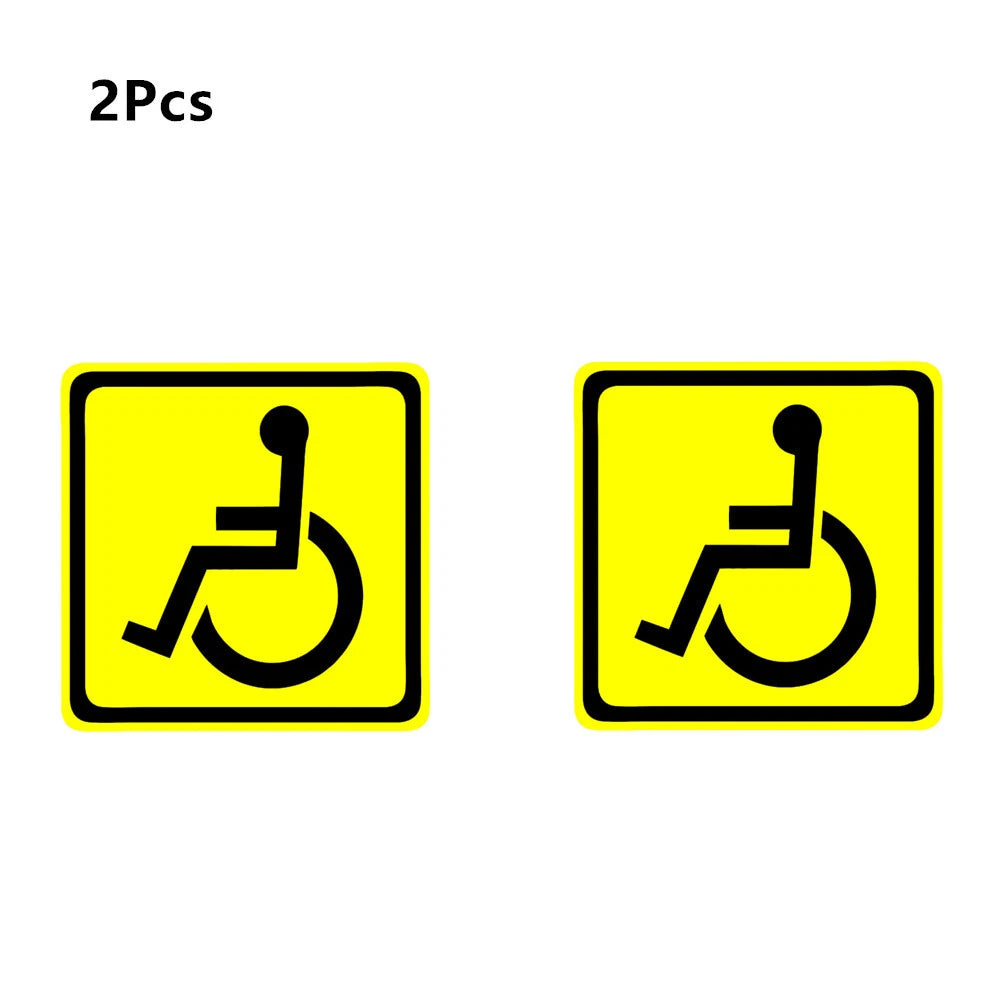 2Pcs Wheelchair Accessible Car Decal Stickers for All Vehicles (13cm x 13cm)
