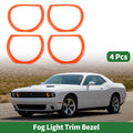 4 Pcs Headlight Trim Bezel Replacement for Dodge Challenger (2015–2024) Orange