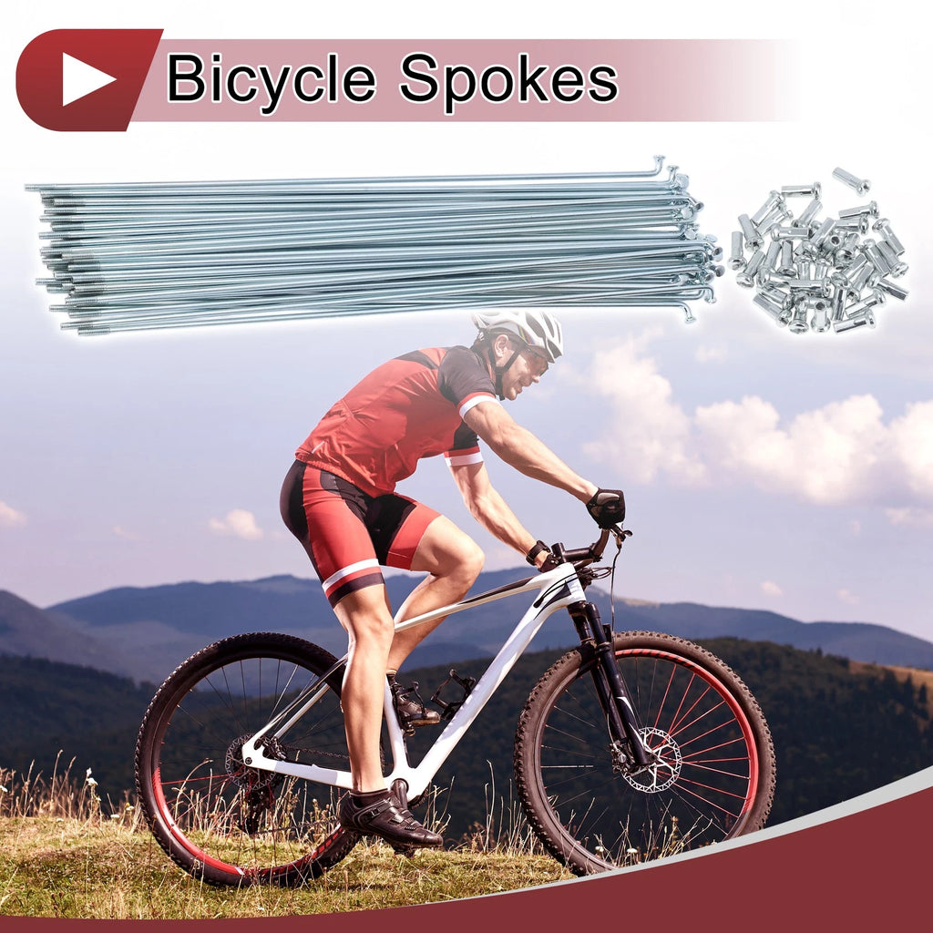 Bicycle Spokes Set 215mm Galvanized Carbon Steel for 13G Wheels (—)
