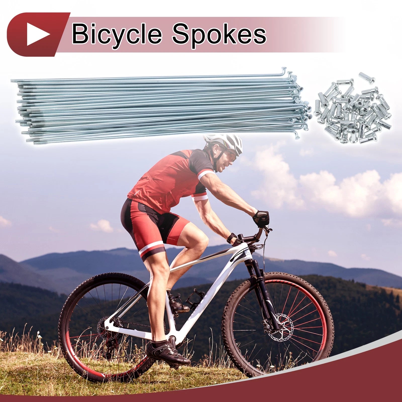 Bicycle Spokes Set 215mm Galvanized Carbon Steel for 13G Wheels (—)