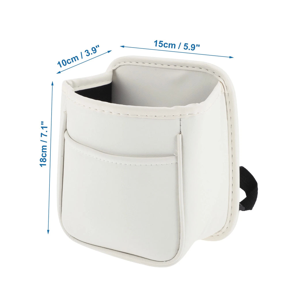 Auto Trash Can for Universal Fit (1 Pcs) - Portable Hanging Bin, White