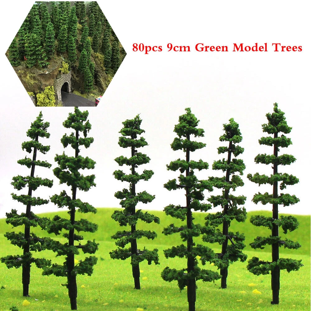 80pcs Model Trees for Train Railroad Landscape Layout Scenery