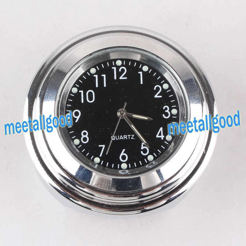 Chrome Dial Handlebar Waterproof Glow-Watch Clock for Motorcycle