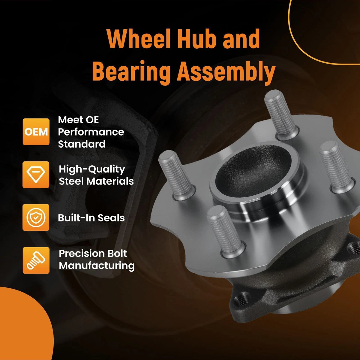 Rear Left Wheel Bearing Hub for Toyota Echo (2000–2005) HA592410 Non-ABS