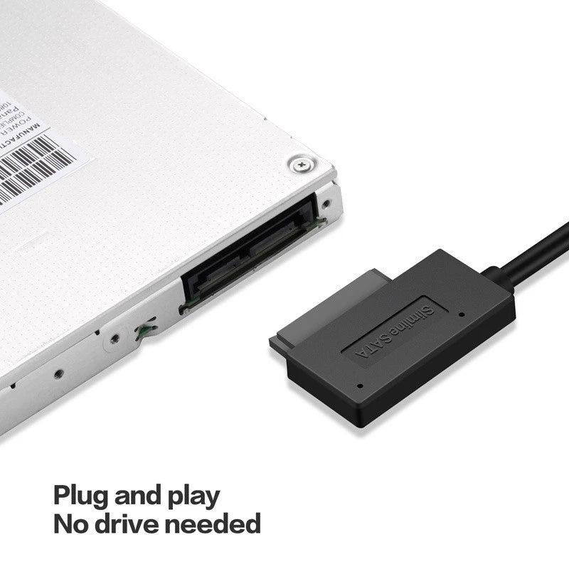 USB 3.0 to SATA 7+6 Pin Slimline SATA Cable for Laptop CD DVD ROM Drive