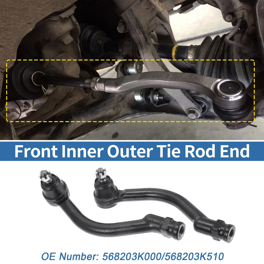 2pcs Front Outer Tie Rod End Links Replacement for Hyundai Azera (2006–2011)