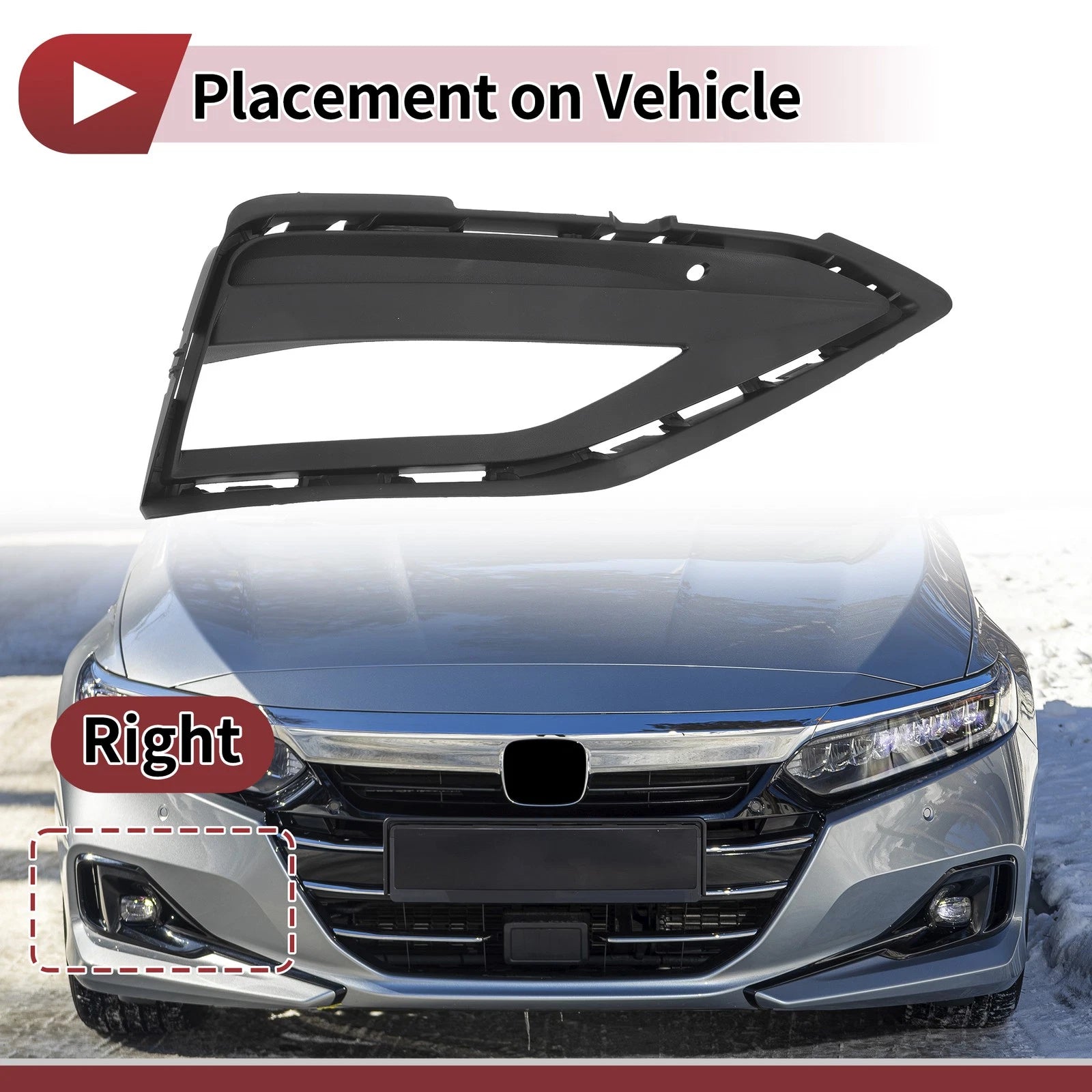 Front Right Fog Light Grill Replacement for Volkswagen Jetta (2019–2020)