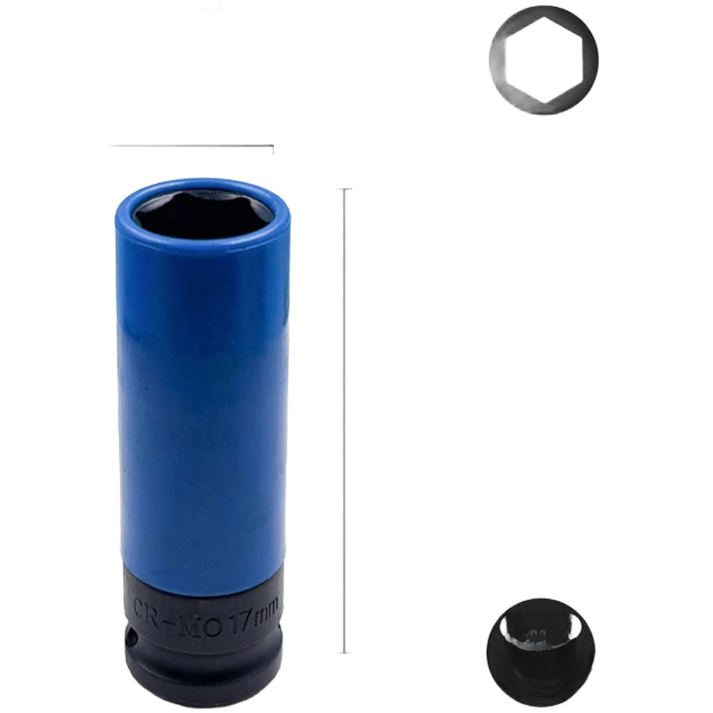 Black 5 Piece For IMPACT Socket Set for Tire with Sizes M15 M17 M19 M21 M22