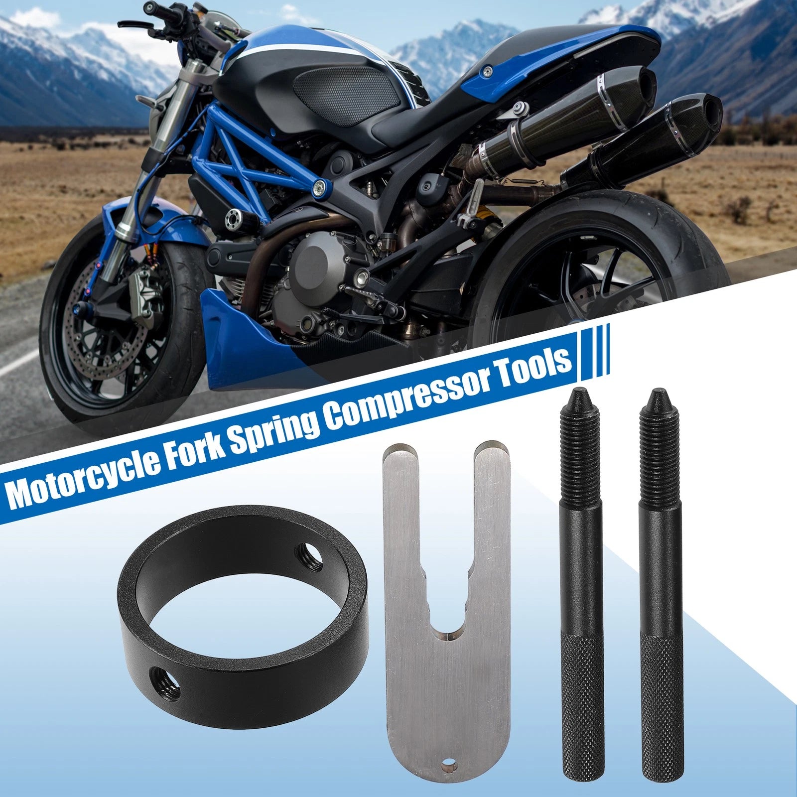 Fork Spring Compressor Tool Set for Universal Motorcycle Bikes (Universal)