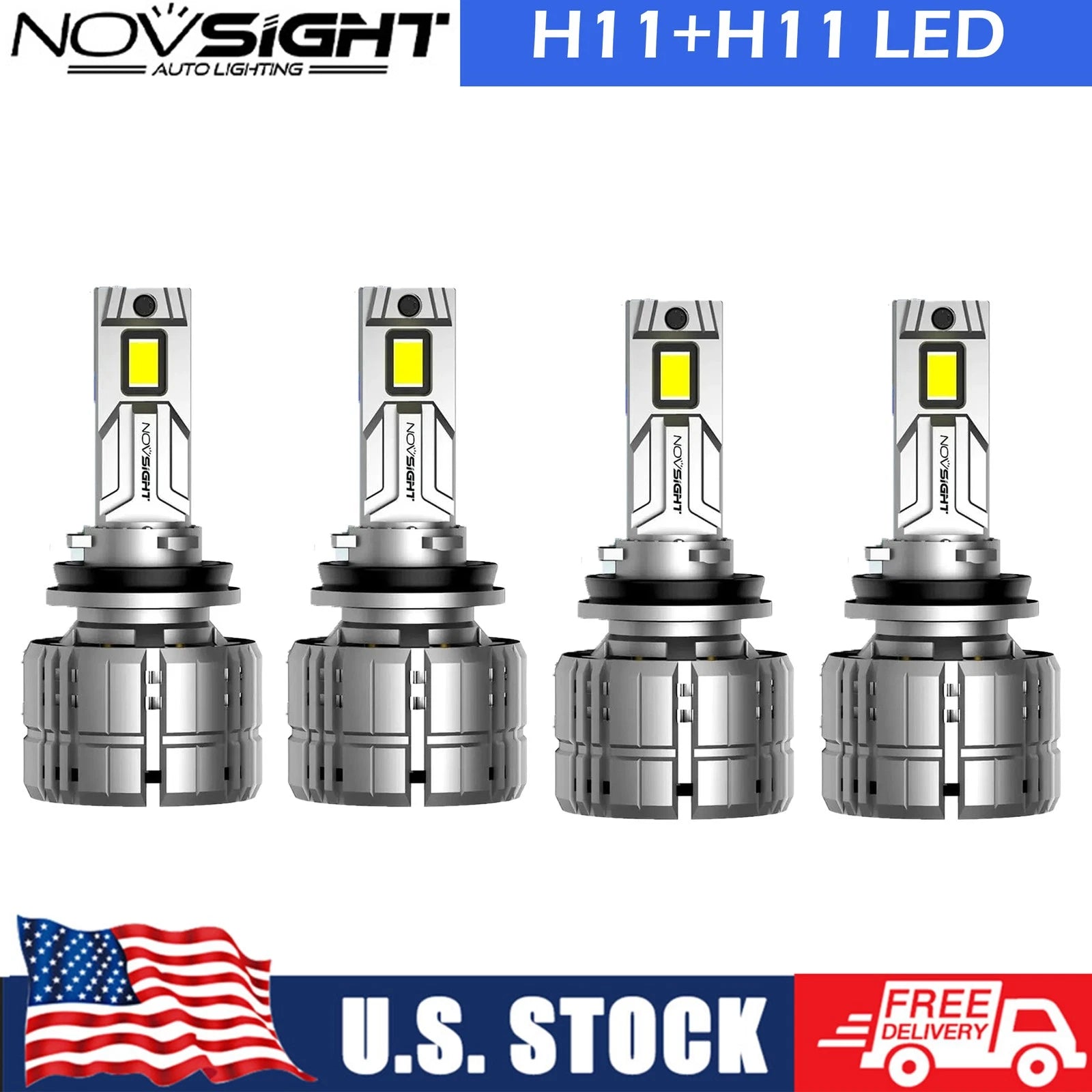 H11 LED Headlight Bulbs for High Low Beam (200W 40000LM 6500K)