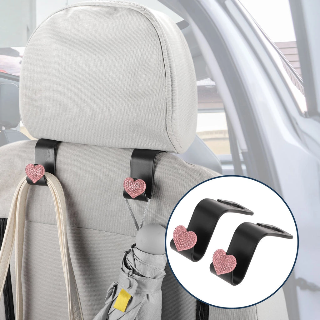 2 Pcs Universal Car Seat Headrest Hook for Hanging Purses (Pink)
