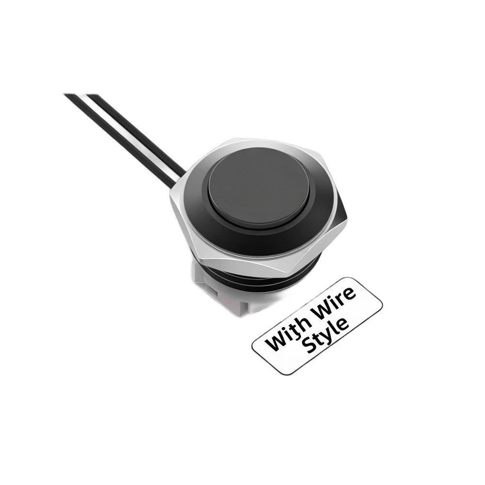 12mm Waterproof Momentary Push Button Switch - Black