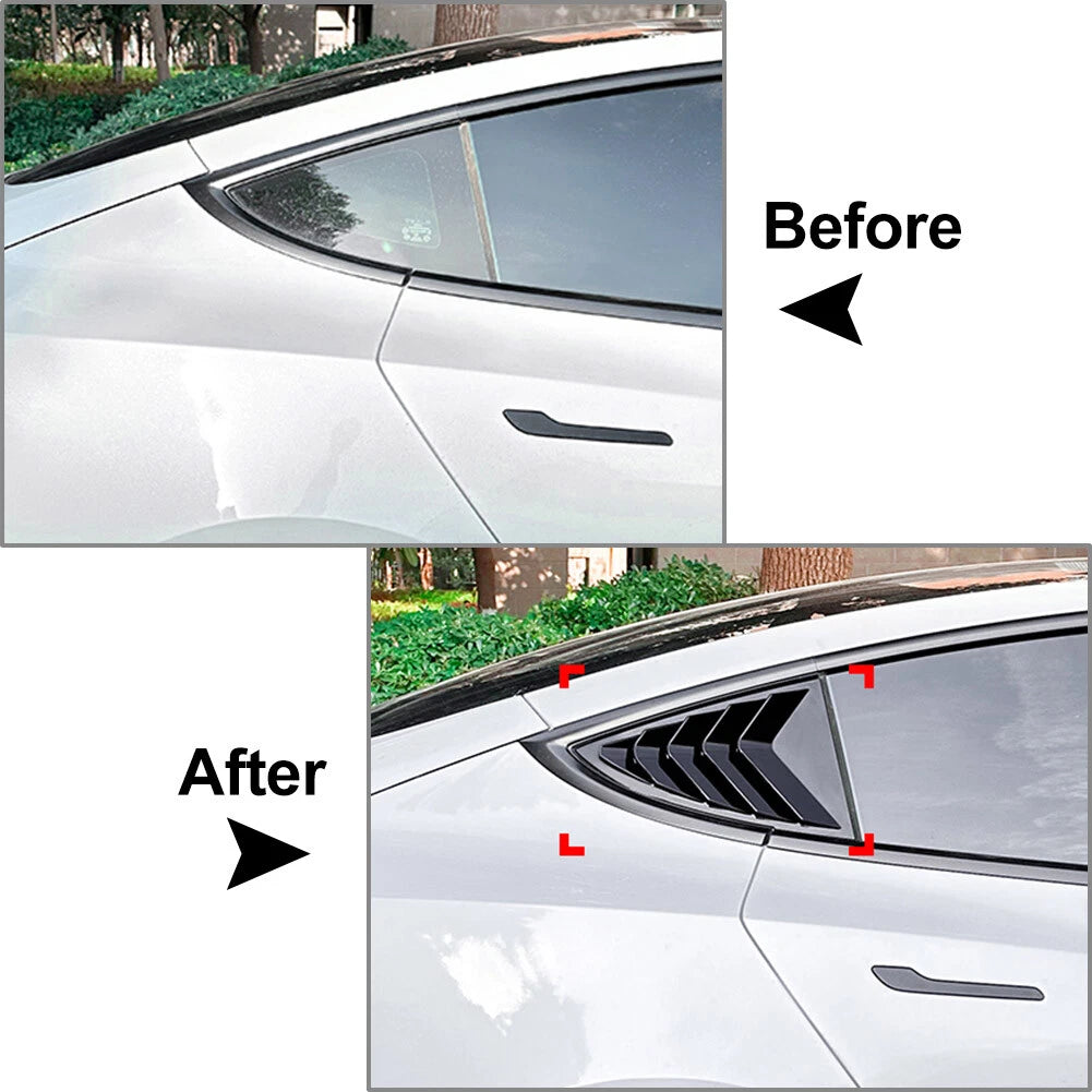 Rear Window Side Vent Shutter Louver Cover Trim for Tesla Model Y (2020–2024)