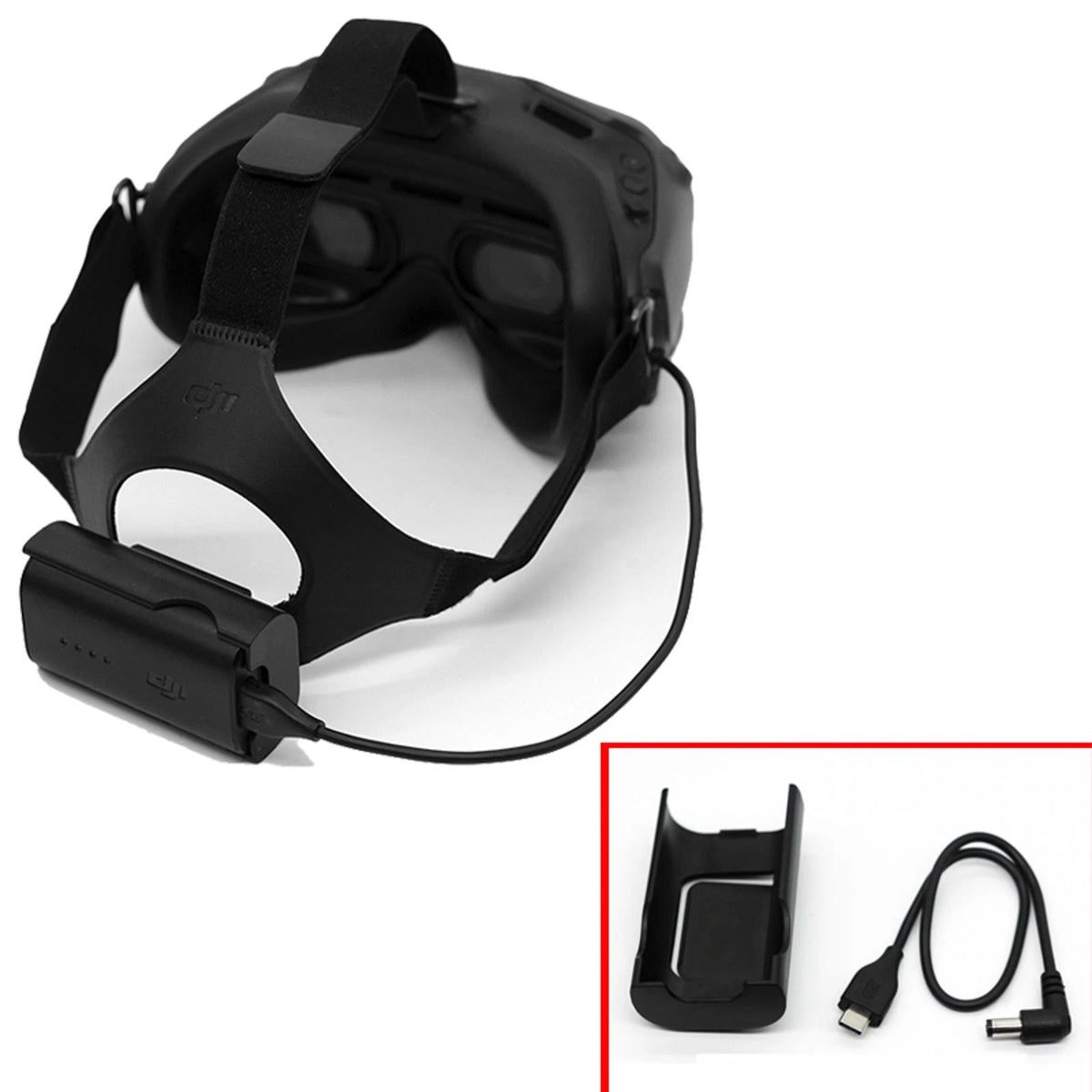 Power Charging Cable Line with Battery Case for DJI FPV Combo Goggles V2