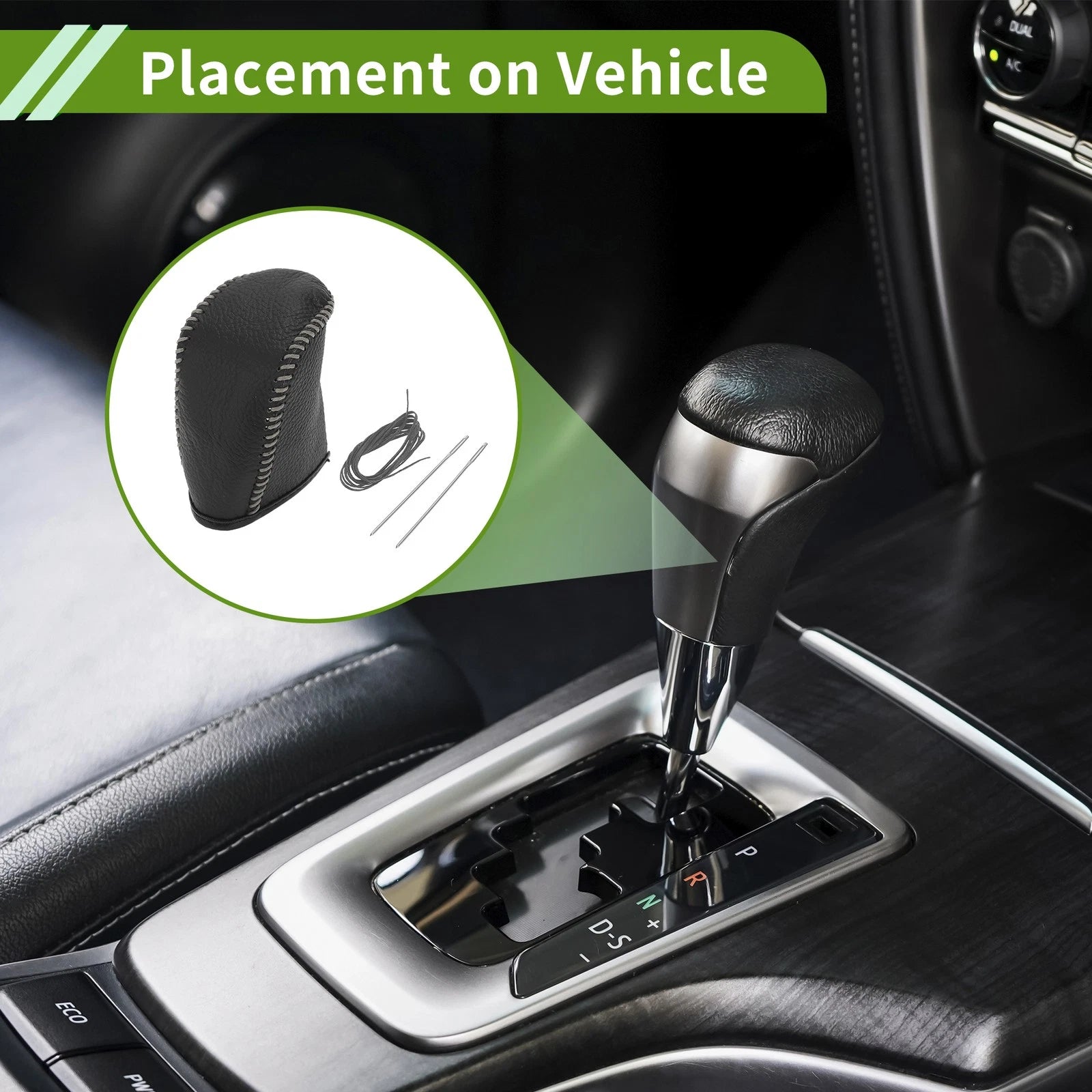 Gear Shift Knob Cover Replacement for Dodge Journey (2011–2020) Pebbled Black