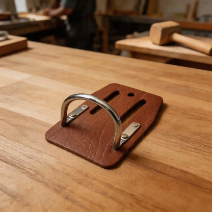 Cowhide Leather Waist Bag with Steel Hammer Ring for Quiet Movement