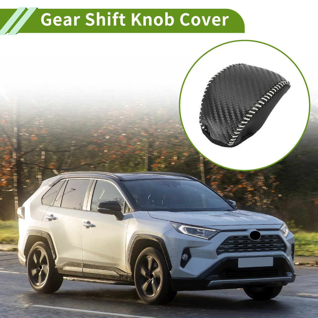 Gear Shift Knob Cover Replacement for Toyota RAV4 2019–2024 Black Carbon