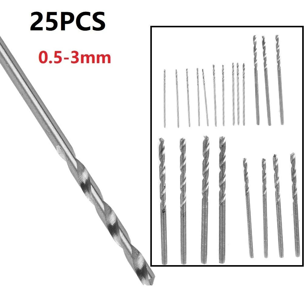 25Pcs Mini Steel Spiral Drill Bits for Jewelry Making