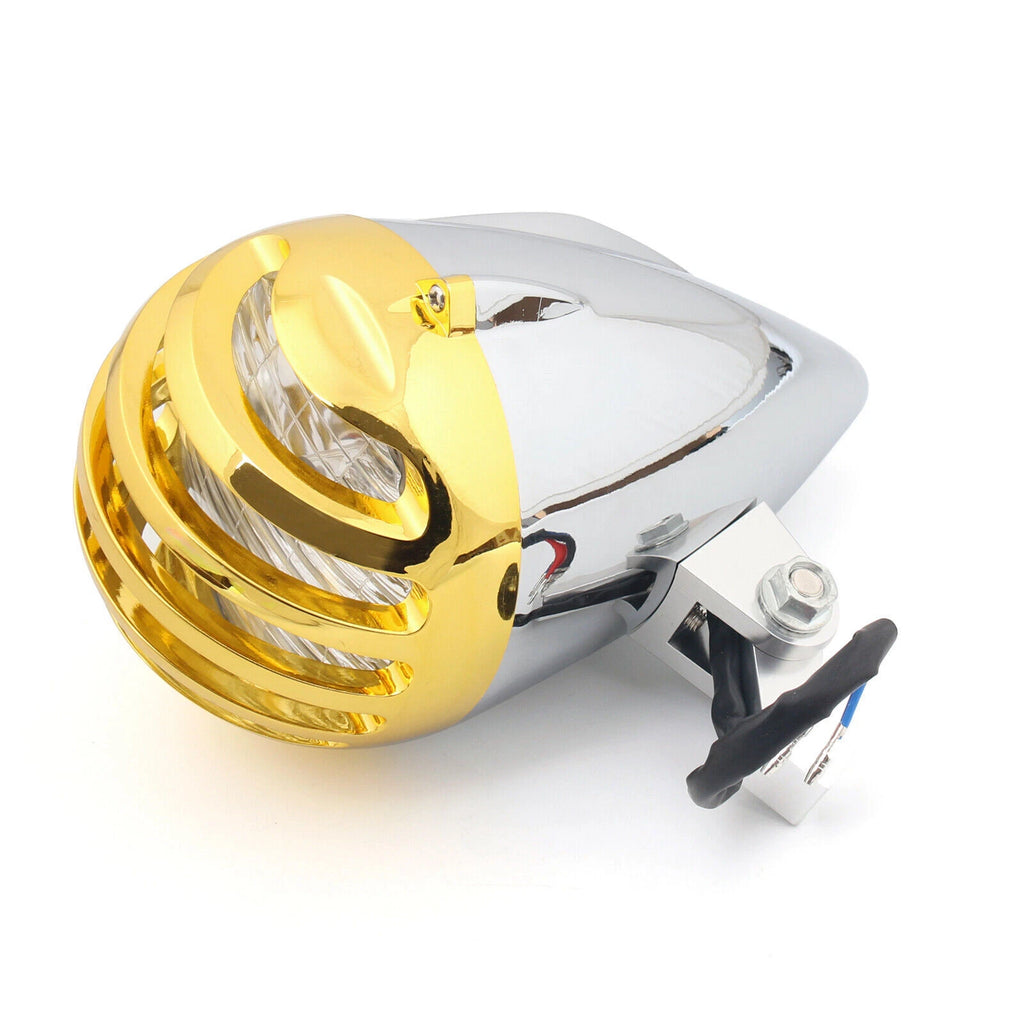 5.5" Motorcycle Bullet Headlight Lamp Chrome for Choppers Cruisers Bobbers