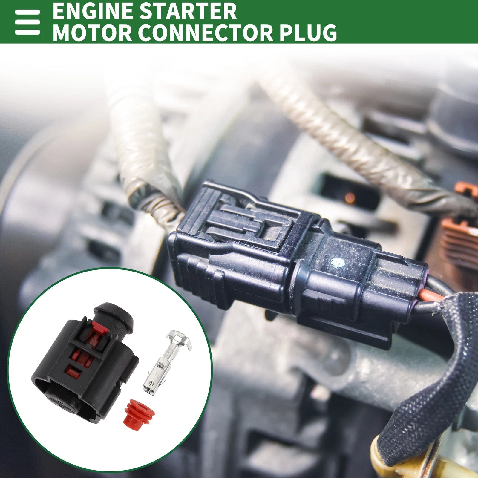 Engine Starter Motor Connector Plug Female Terminal for Audi (2009–2016)