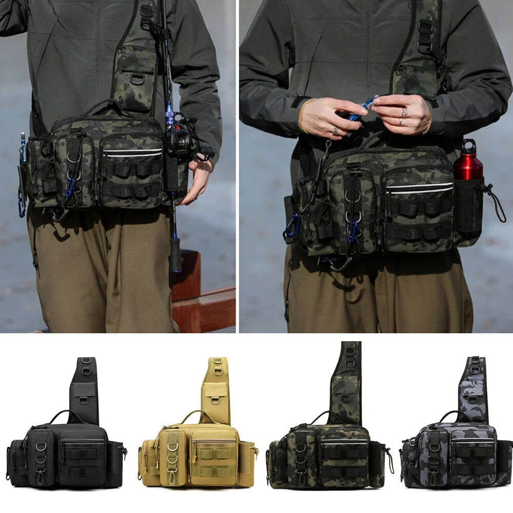 Tactical Military Chest Bag for Hunting Fishing Backpack (Camo)