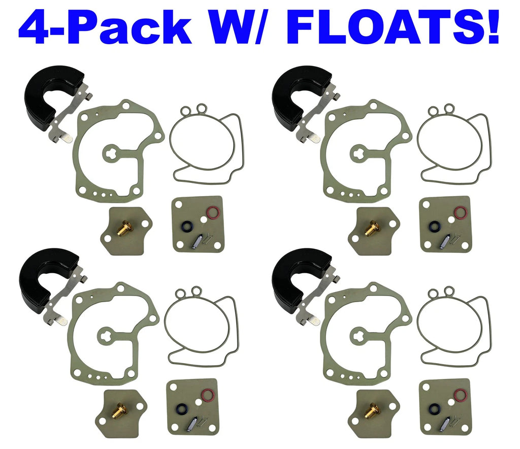 4-Pack Carb Repair Kit for Johnson Evinrude V4 V6 V8 Looper (439078 439079)