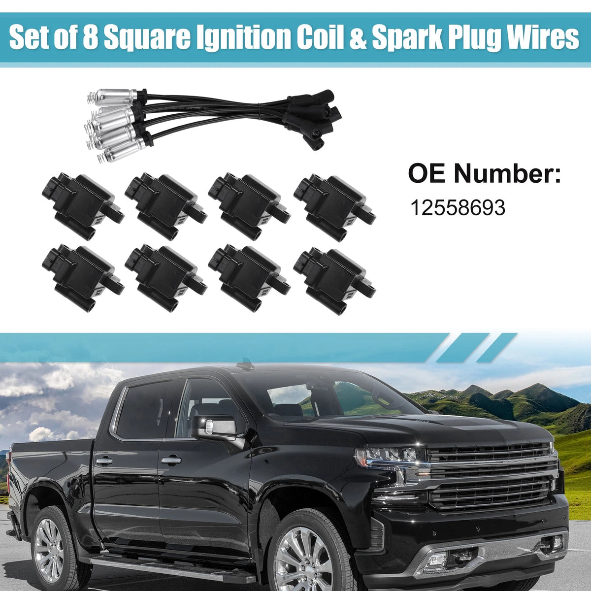 Set of 1 Ignition Coils Pack No. 12558693 for Silverado 1500 2500 3500
