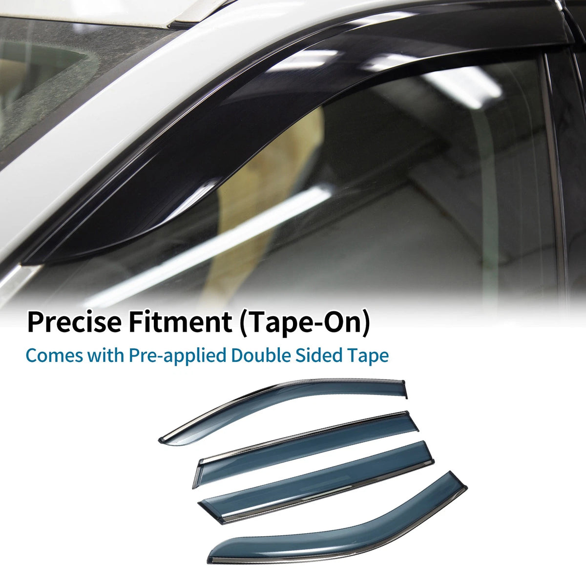 Set of 4 Window Deflectors for Kia Sorento (2021–2024) Side Vent Visors Black