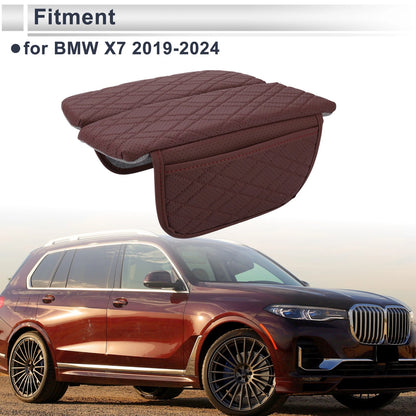 Center Console Cover with Storage Bag for BMW X7 (2019–2024) Dark Red
