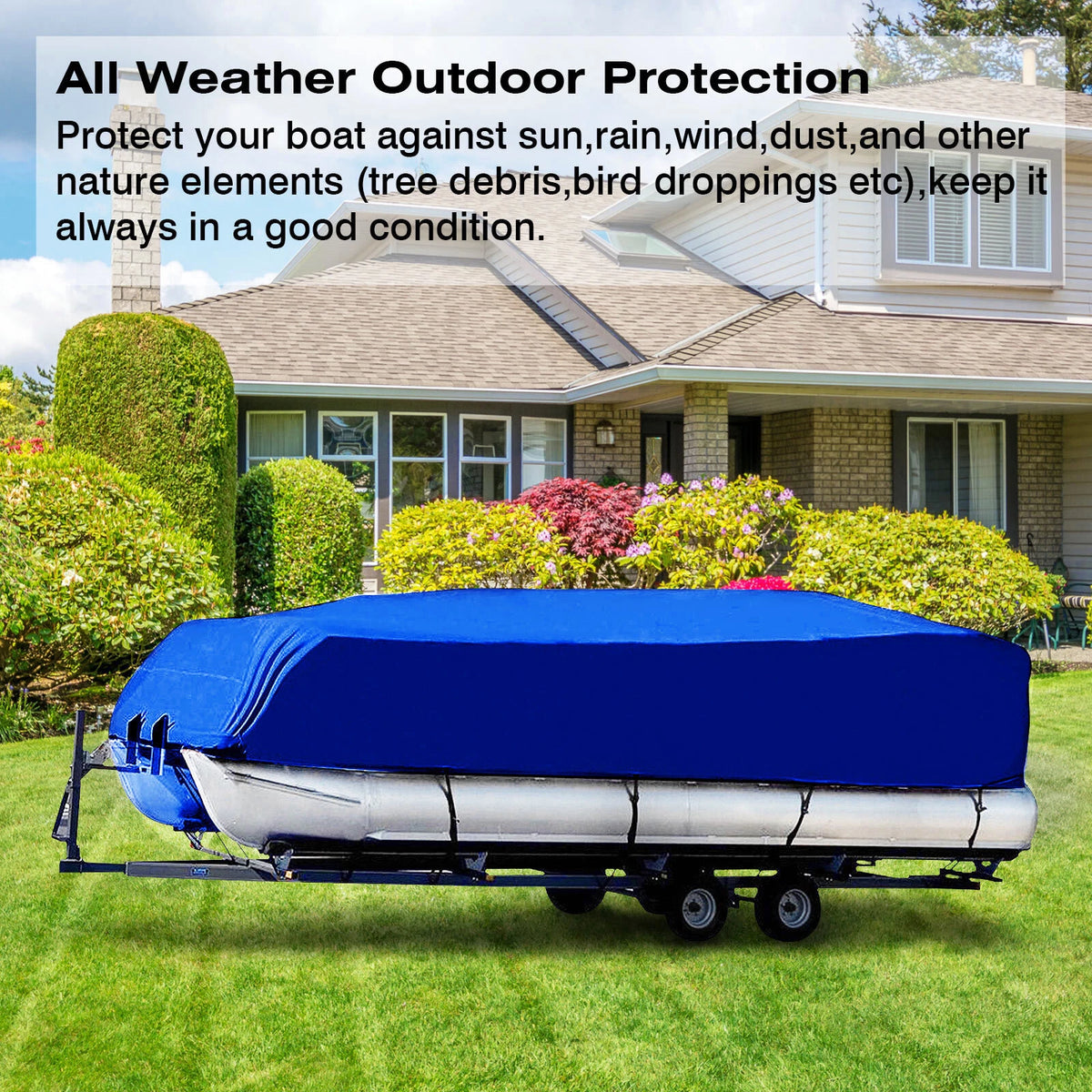 Fishing Ski Pontoon Boat Cover for Neverland 21-24ft (Waterproof, UV, Dust, Rain)