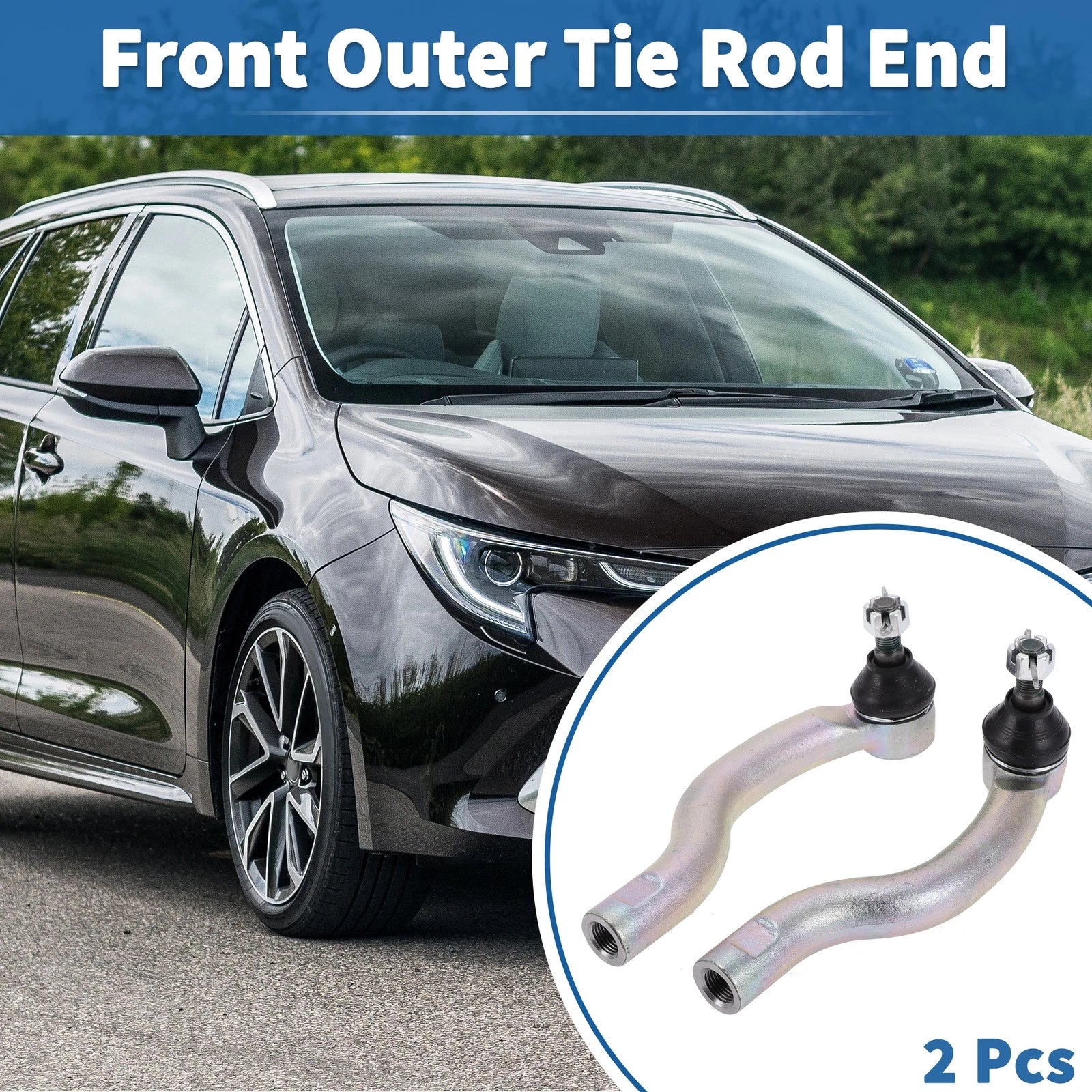 2PCS Front Outer Tie Rod Ends Links Replacement for Toyota RAV4 (2006–2019)