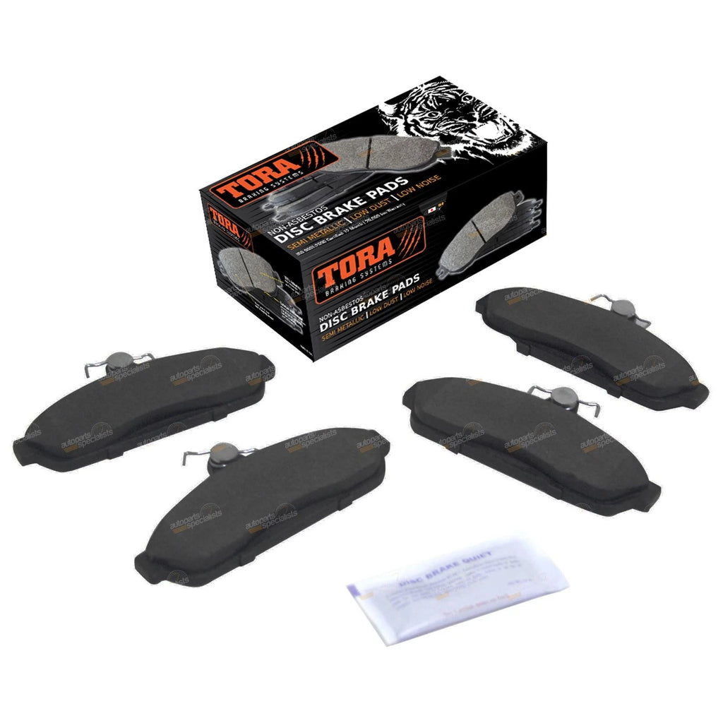 2 Front Dimpled + Slotted Disc Rotors + Brake Pads for Commodore VR VS (1993–1997)