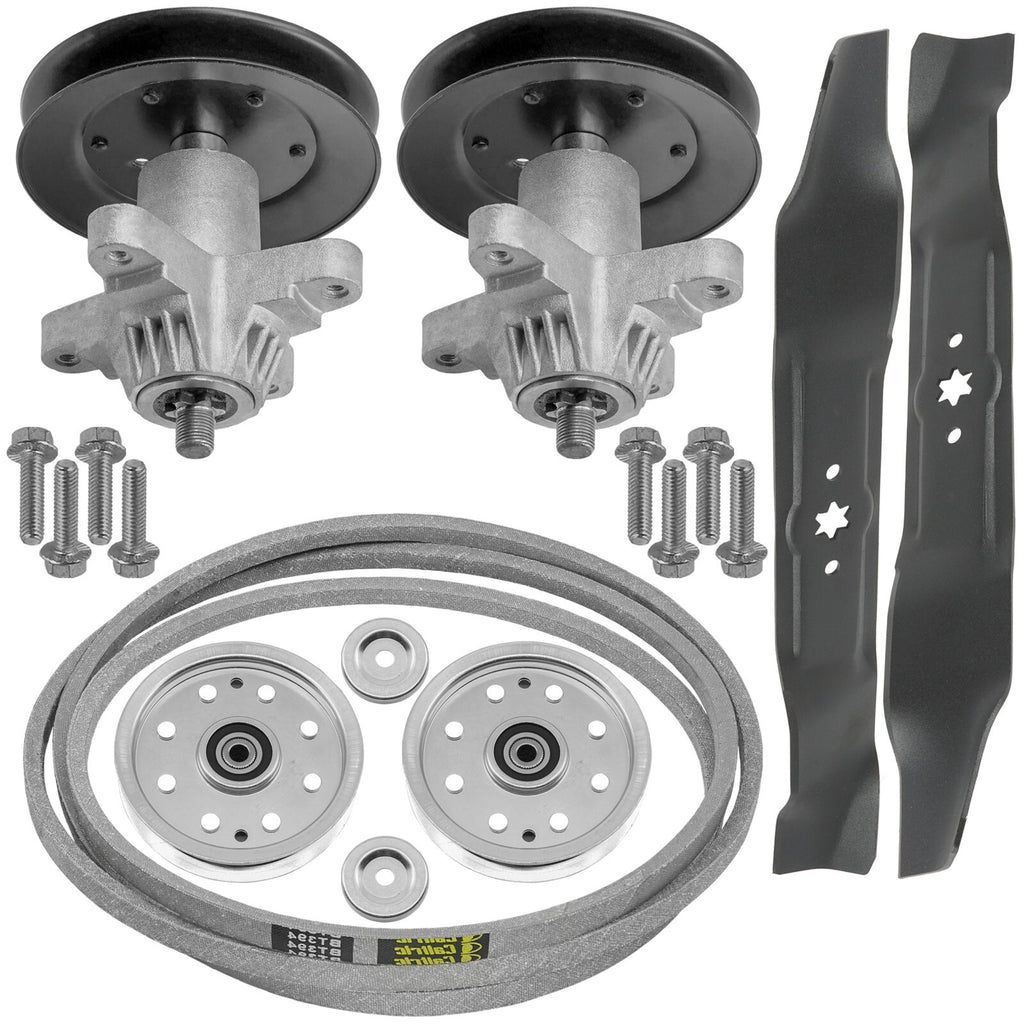 Deck Spindle with Pulley Blade Belt for Troy-Bilt Super Bronco (2006–2018)