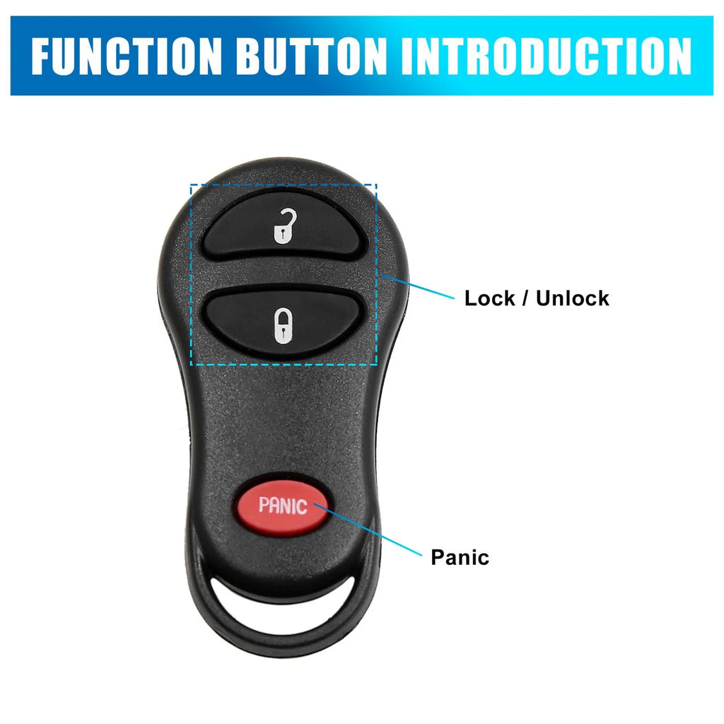 Car Replacement Key Fob Shell Case 04686481 for Dodge Dakota (2001–2005)