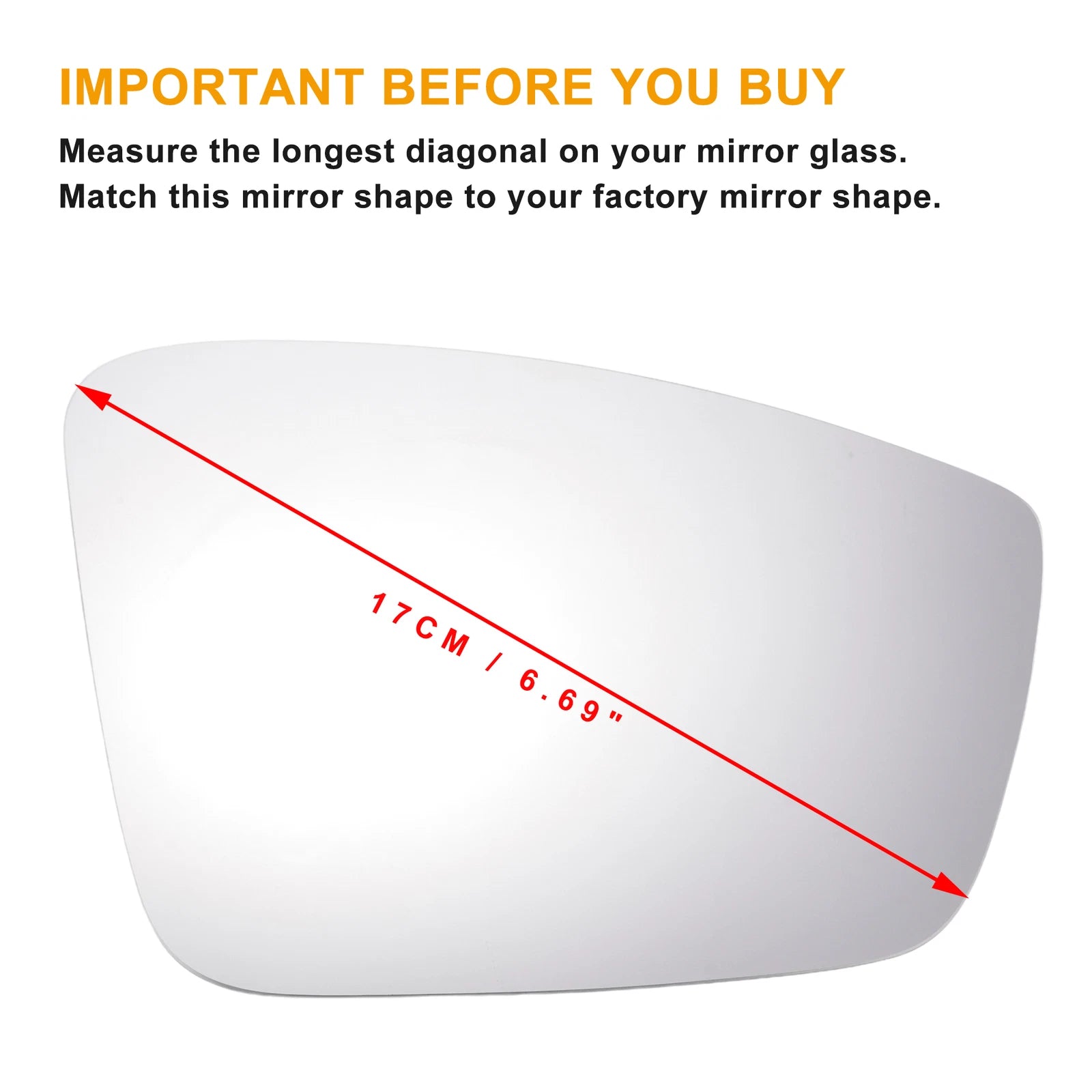 Right Side Heated White Mirror Glass for Skoda Rapid (2013–2020)