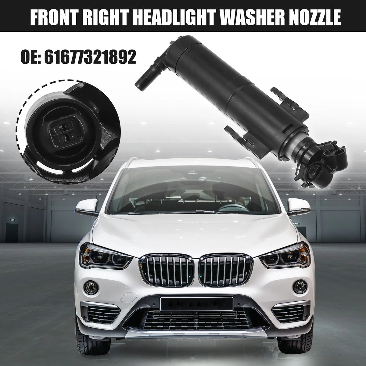 Headlight Washer Nozzle Front Right Replacement for BMW X1 (2013–2015)