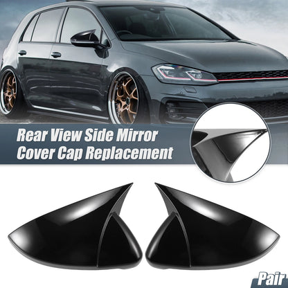 Rearview Mirror Cover Overlay Gloss Black for Volkswagen Golf MK7 Touran (2015–2021)