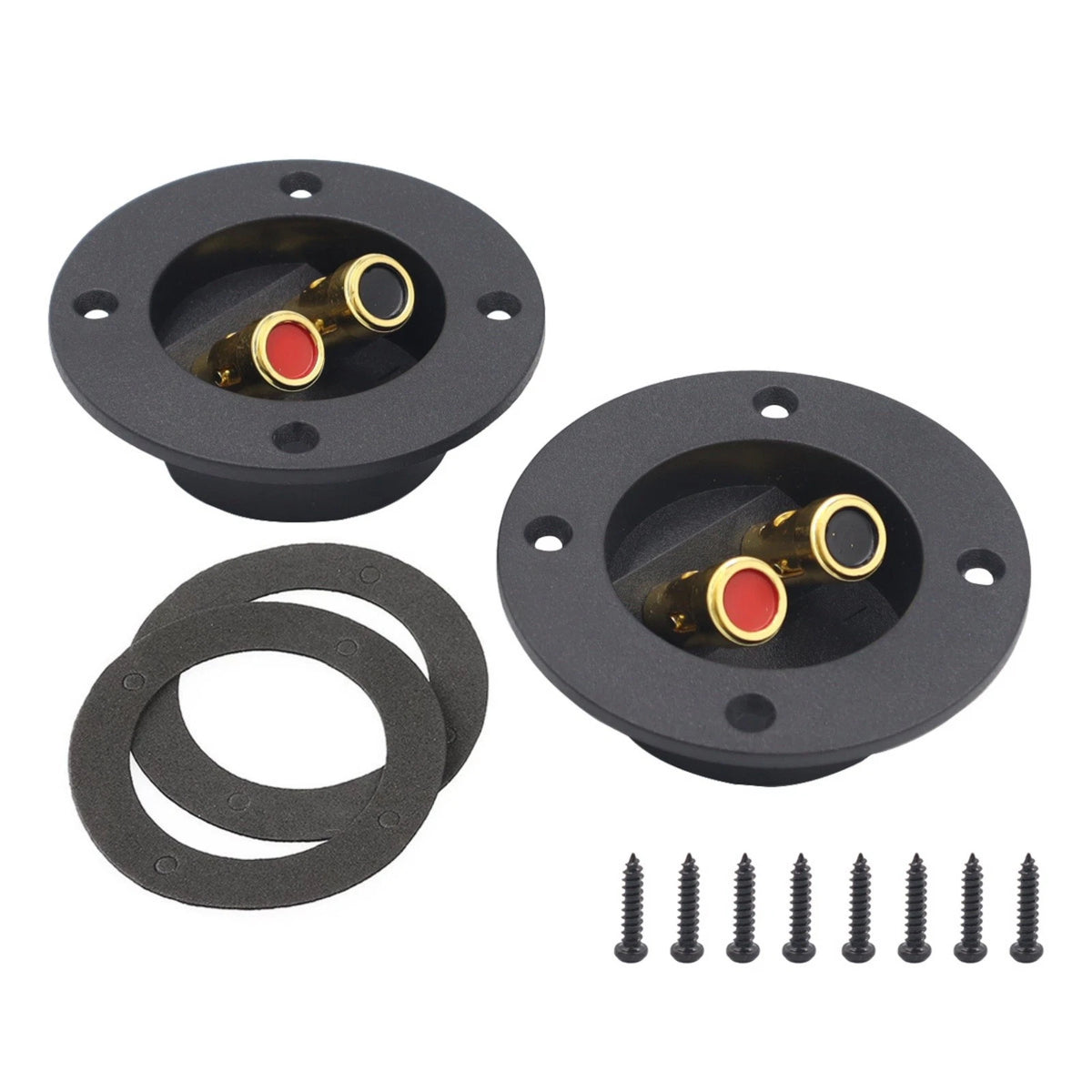 Round Spring Cup Terminal Connector for Speaker Box Subwoofer (2-Way)