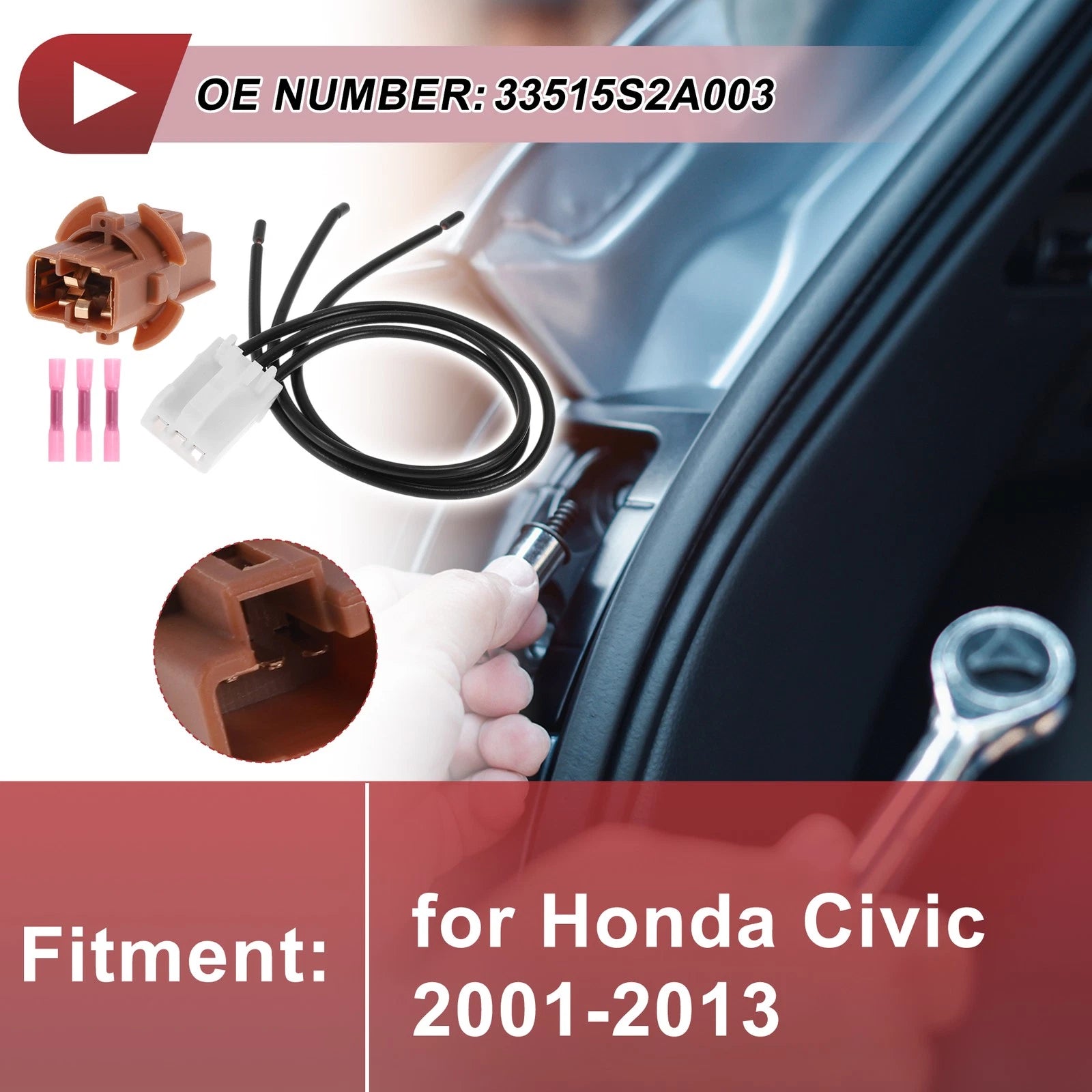 Tail Light Socket Wiring Replacement for Honda Civic (2001–2013)