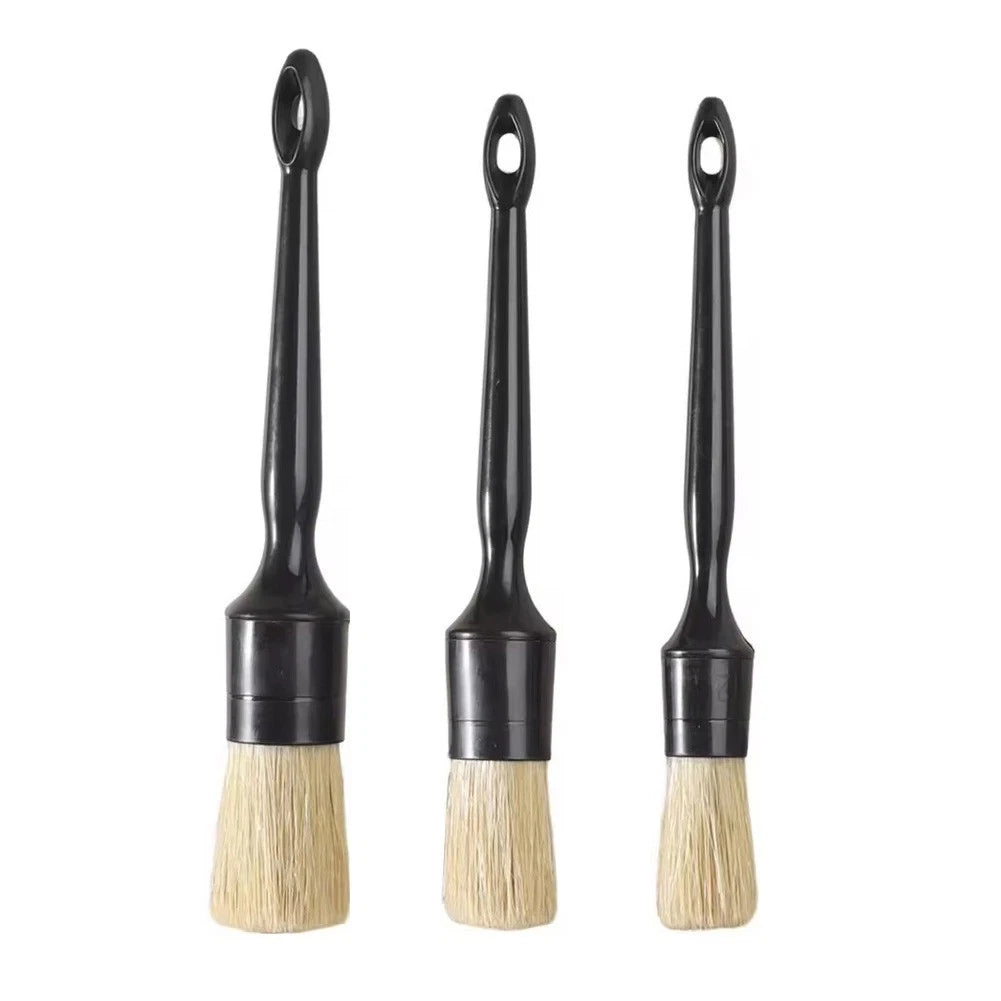 3X Car Cleaning Brushes for Interior Dashboard Vents Wheels Rims