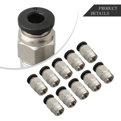 10X Straight Pneumatic Connector Stainless Steel Fitting for Tube